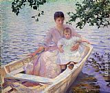 Mother and Child in a boat by Edmund Charles Tarbell